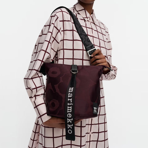 Marimekko-Carry All Unikko Veske Burgunder-Norway Designs