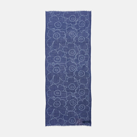 Marimekko-Fiore Piirto Unikko Skjerf Blå-Norway Designs