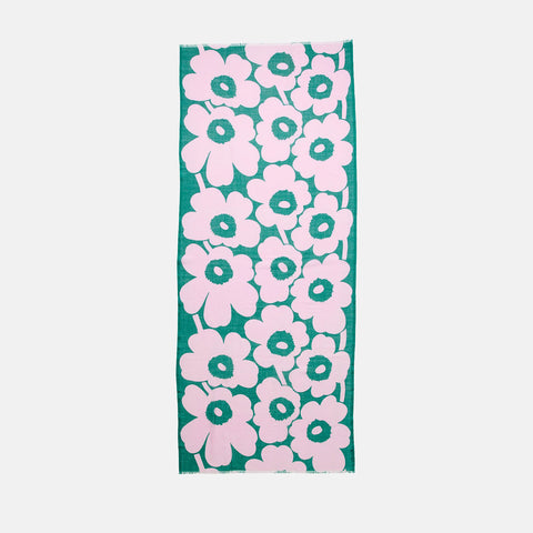 Marimekko-Fiore Unikko Skjerf Green/Pink-Norway Designs