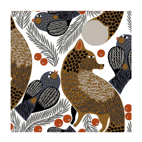 Marimekko papirservietter med Ketunmarja mønster 33x33cm