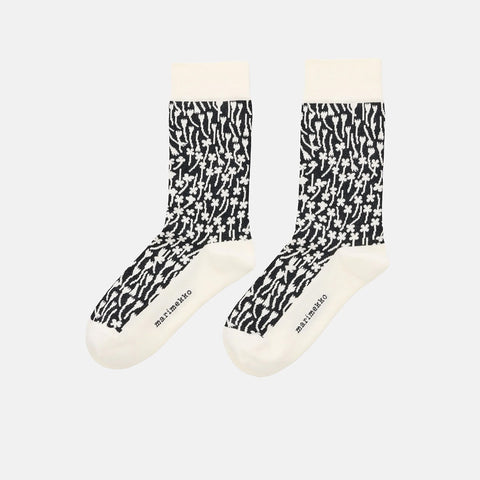 Marimekko-Linjaus Tuulahdus Sokker Off White/Sort-Norway Designs