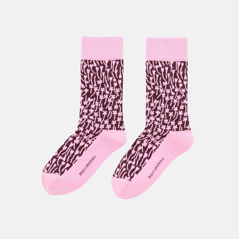 Marimekko-Linjaus Tuulahdus Sokker Rosa/Vinrød-Norway Designs