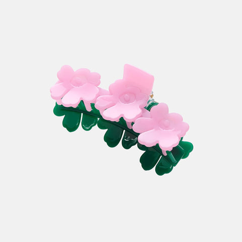 Marimekko-Mini Unikko Hårklype Stor Rosa/Grønn-Norway Designs