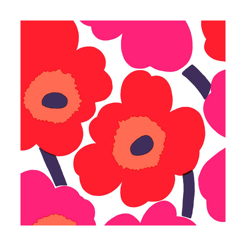 Marimekko - Unikko Papirservietter Rød - Norway Designs