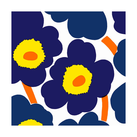 Marimekko - Papirservietter Unikko Blå Gul - Norway Designs