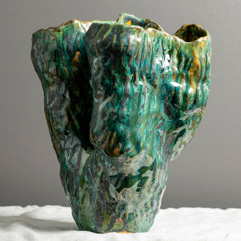 Marthine Spinnangr - Ukiyo Vase Steingods Grønn - Norway Designs