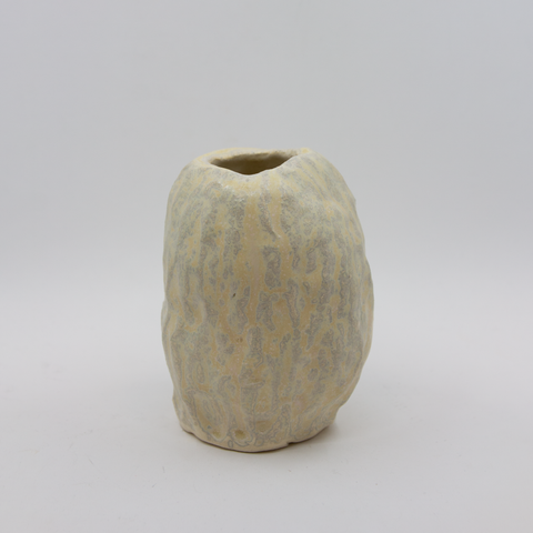 Marthine Spinnangr-Knopp Vase Stengods Melert Grå/Gul-Norway Designs