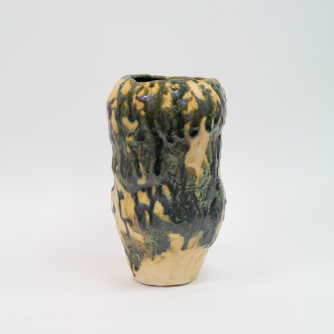 Marthine Spinnangr-Knopp Vase Stengods Stor Natur/Grønn-Norway Designs