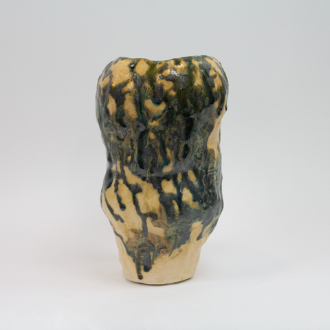 Marthine Spinnangr-Knopp Vase Stengods Stor Natur/Grønn-Norway Designs