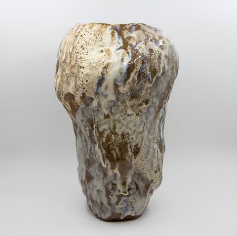 Knopp Vase Stor Natur/Blå fra Marthine Spinnangr