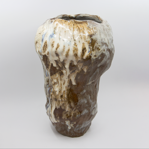 Knopp Vase Stor Natur/Blå fra Marthine Spinnangr