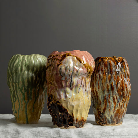 Marthine Spinnangr - Knopp Vase Steingods Rosa - Norway Designs