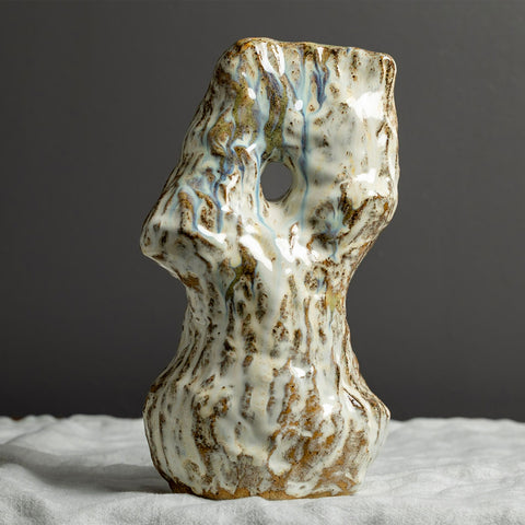 Marthine Spinnangr - Skulptur Steingods Natur / Hvit/ Grønn - Norway Designs