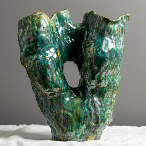 Marthine Spinnangr - Ukiyo Vase Steingods Grønn - Norway Designs