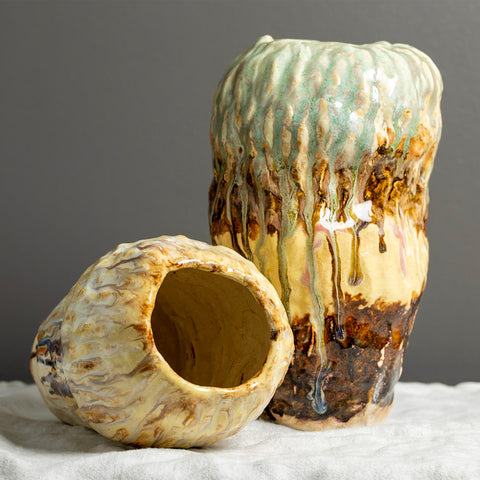 Marthine Spinnangr - Knopp Vase Steingods Grønn - Norway Designs