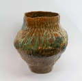 Marthine Spinnangr-Vase Stengods Natur/Grønn 41cm-Norway Designs