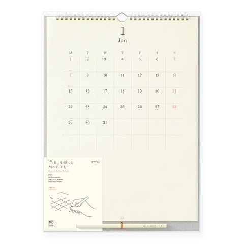 MD Veggkalender m/Blyant 2027 fra Midori