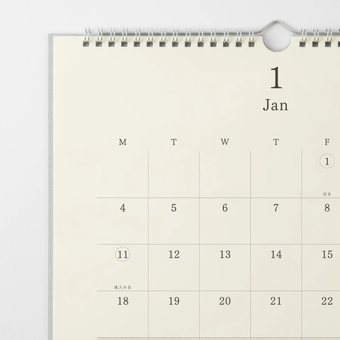 MD Veggkalender m/Blyant 2027 fra Midori