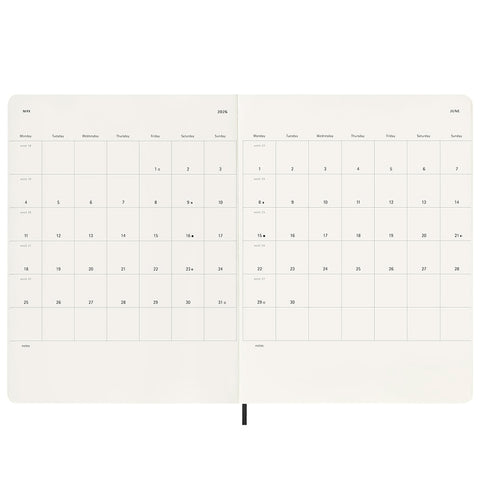Moleskin - Planner 2026 12m Soft XL Uke/Notat - Norway Designs