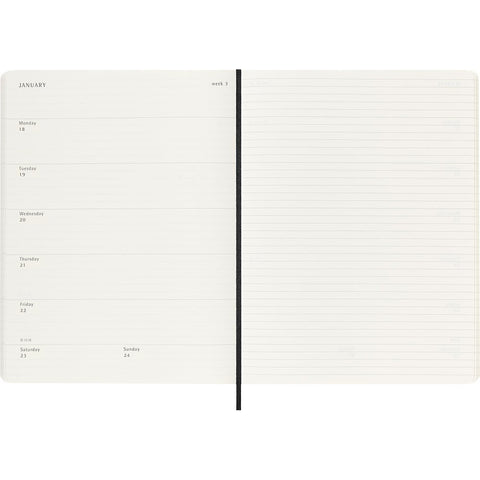 Kalender 2027 Soft XL Uke/Notat fra Moleskine