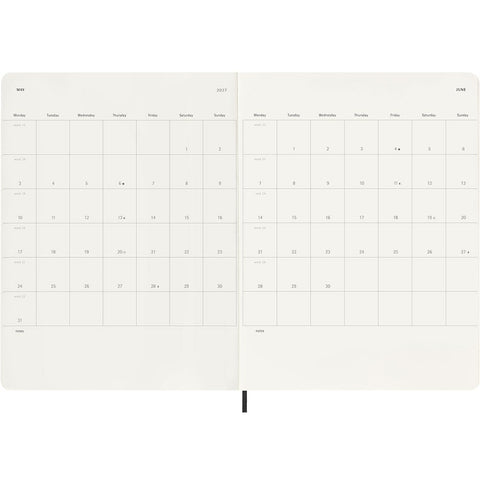 Kalender 2027 Soft XL Uke/Notat fra Moleskine
