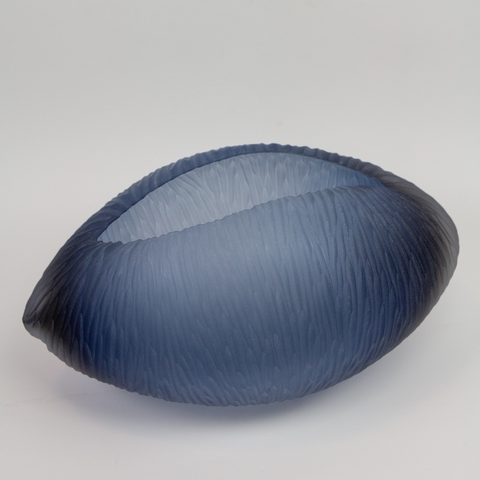 Mølstad Glass-Ly 1 Glasskulptur Stålblå-Norway Designs