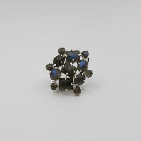 Mom of Sweden-US Ring Labradoritt Sølv-Norway Designs
