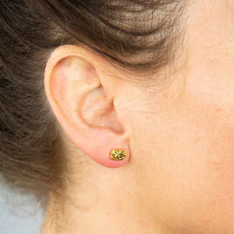 Mossige - GoldLab Krystallisert Ørepynt Mini Forgylt Sølv - Norway Designs