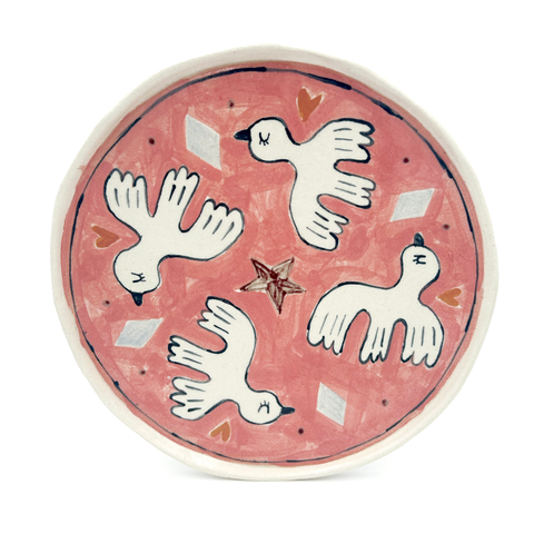 Moumonde Veggbilde 4 Fugler Ø21cm Norway Designs