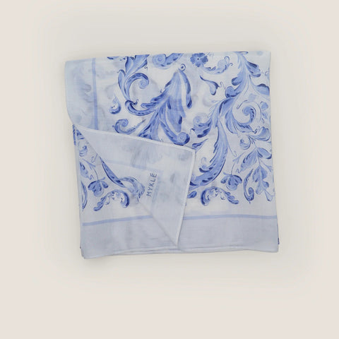 Mykle-Bomullsrose Skjerf Blå-Norway Designs