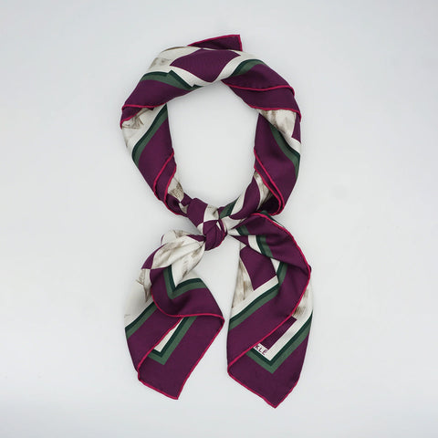 Myklé Ropes Damier Silkeskjerf 90x90cm Plum