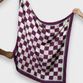 Myklé Ropes Damier Silkeskjerf 90x90cm Plum