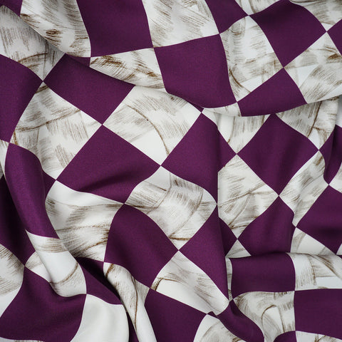 Myklé Ropes Damier Silkeskjerf 90x90cm Plum