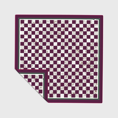 Myklé Ropes Damier Silkeskjerf 90x90cm Plum