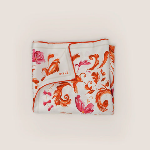 Myklé Heritage Eplerose Silkeskjerf 66x66cm