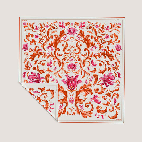 Myklé Heritage Eplerose Silkeskjerf 66x66cm