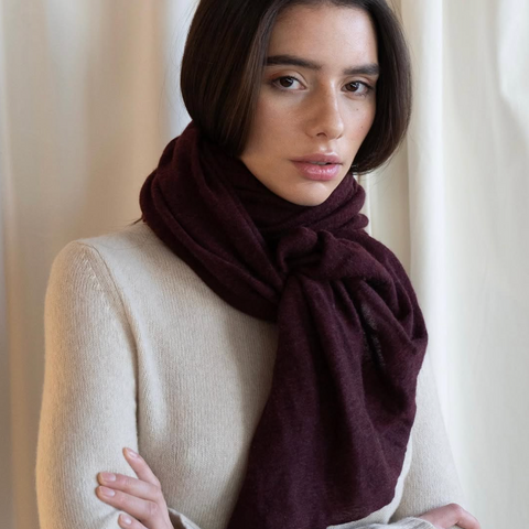 Natura Cashmere-Luxury Cortina 85x110cm Bordeaux-Norway Designs