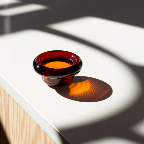 Nedre Foss Sirkel Telysholder 10x5cm i fargen dark maple sirup