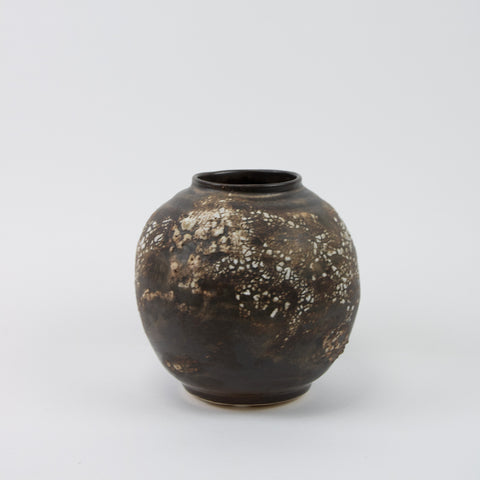 Noor Keramikk-Vase Stengods Liten Penselglasur Brun/Hvit-Norway Designs