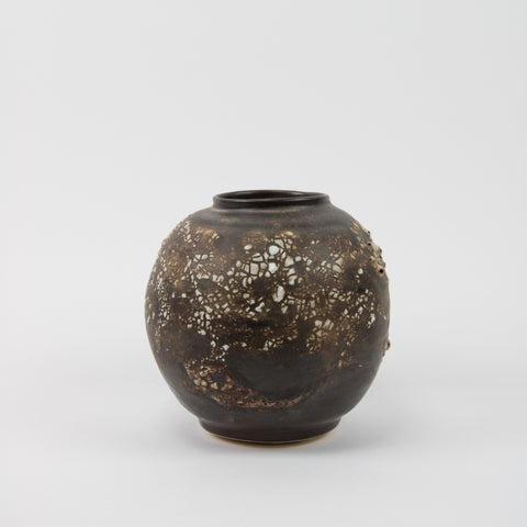 Noor Keramikk-Vase Stengods Liten Penselglasur Brun/Hvit-Norway Designs