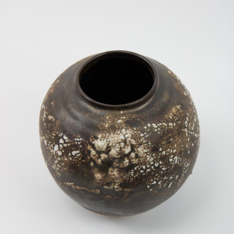 Noor Keramikk-Vase Stengods Liten Penselglasur Brun/Hvit-Norway Designs