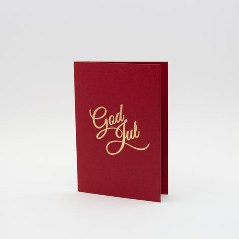 Norway Designs-Julekort God Jul Rød A7