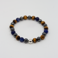 Stenarmbånd Blå Stenmix Sølvkule 8mm fra Norway Designs