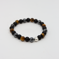 Stenarmbånd Sort Stenmix Sølvkule 8mm fra Norway Designs