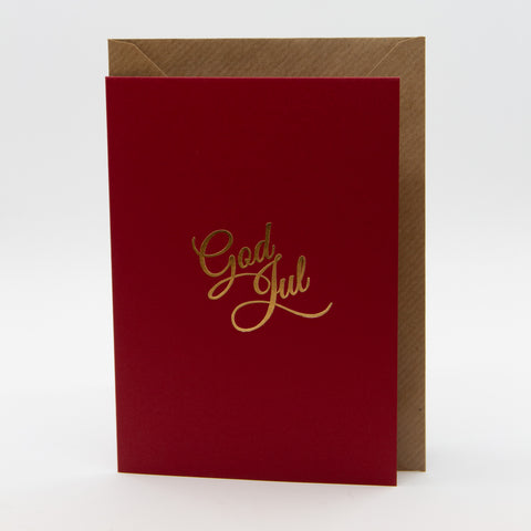 Norway Designs-Julekort God Jul Rød A6
