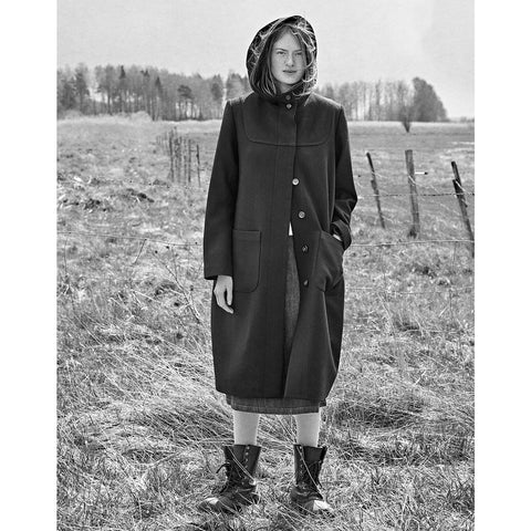 Nygårdsanna Duffle Coat Lang Sort - Norway Designs