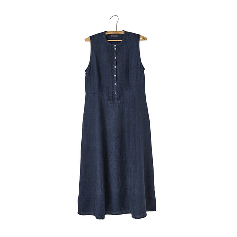 Pleat Dress Indigo - Norway Designs