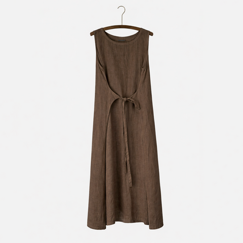 Nygårdsanna-Tie Band Dress Taupe-Norway Designs
