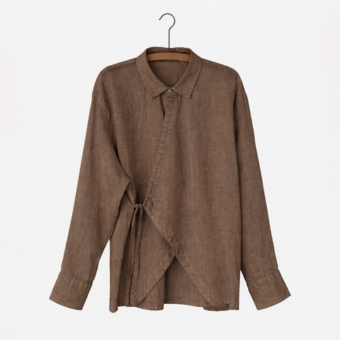 Nygårdsanna-Wrap Shirt Taupe-Norway Designs