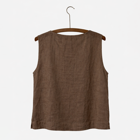 Nygårdsanna-Side Button Top Taupe-Norway Designs